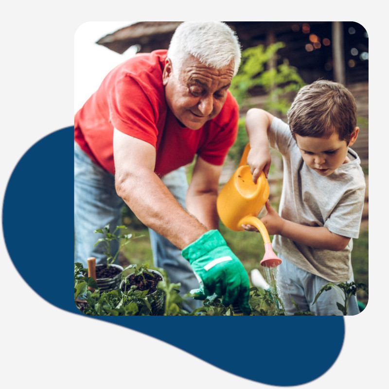 Kurzdarm Patienten sind im Garten